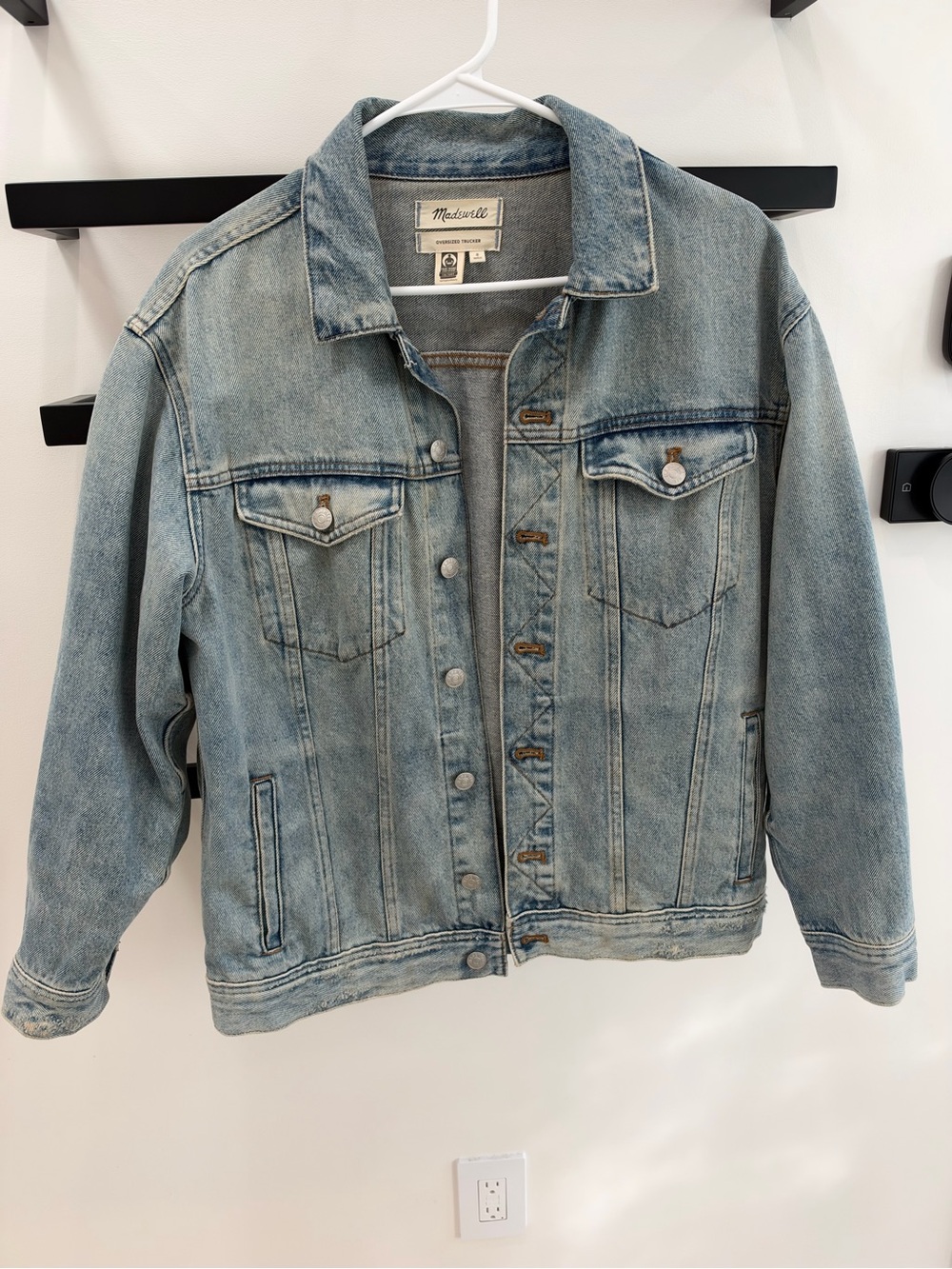 Madewell Faded Light Blue Oversized Denim Jacket
